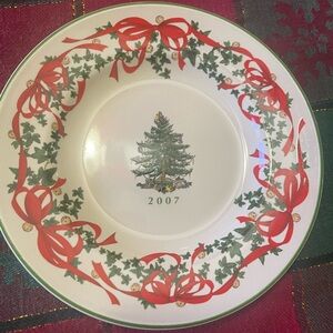 Spode Christmas Tree Plate with Red and Green Design
